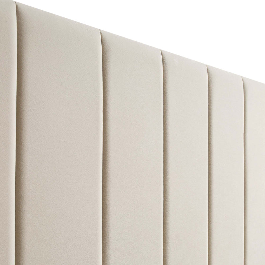 Sylvie Velvet Upholstered Bed Frame with Golden Chrome Legs, Champagne Velvet