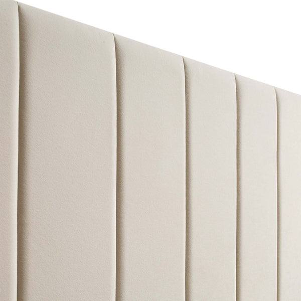 Sylvie Velvet Upholstered Bed Frame with Golden Chrome Legs, Champagne Velvet