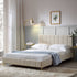 Sylvie Velvet Upholstered Bed Frame with Golden Chrome Legs, Champagne Velvet - daals