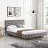 Sylvie Velvet Upholstered Bed Frame with Golden Chrome Legs (Grey) - daals