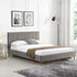 Sylvie Velvet Upholstered Bed Frame with Golden Chrome Legs (Grey)