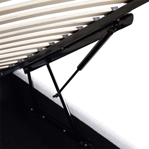 Archer White Boucle Ottoman Storage Bed