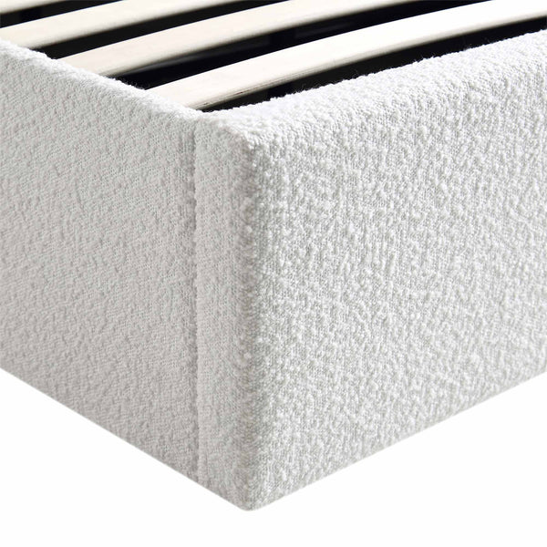 Archer White Boucle Ottoman Storage Bed