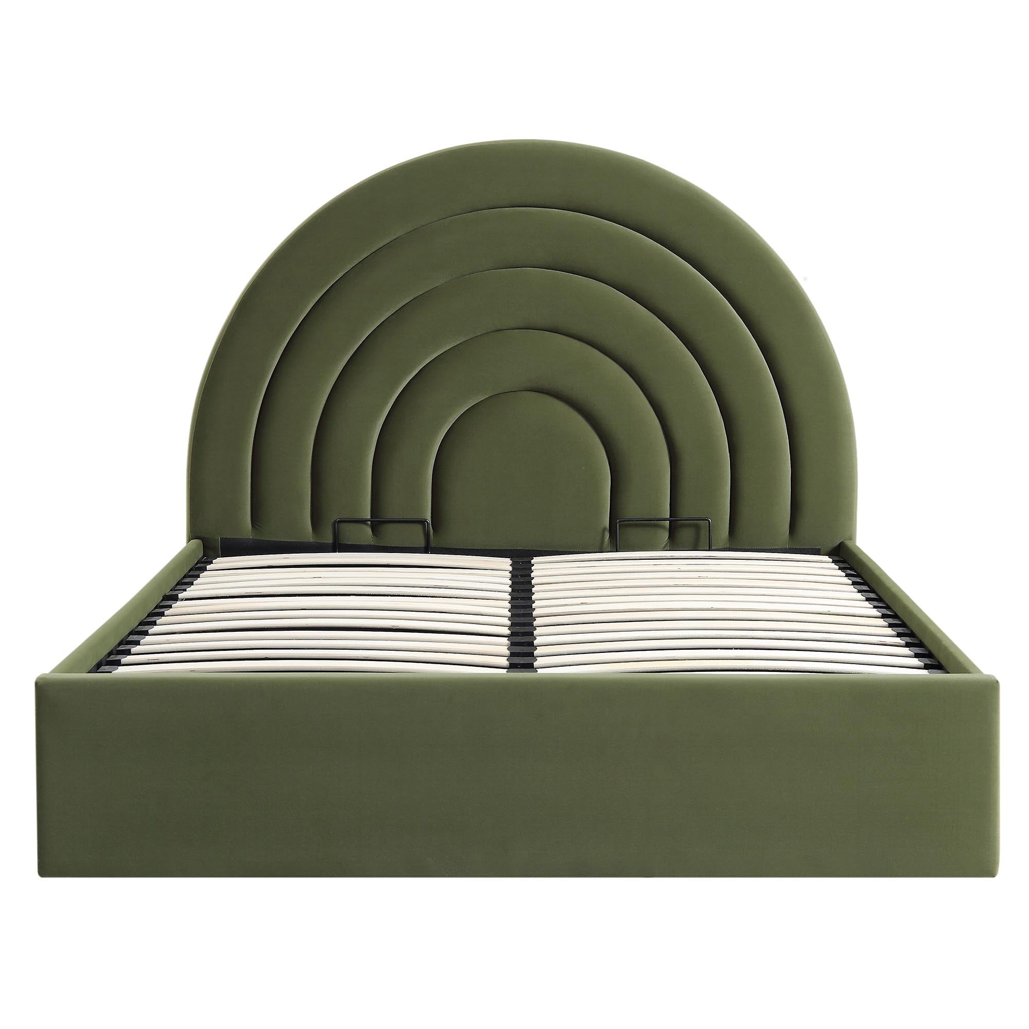Archer Moss Green Velvet Ottoman Storage Bed
