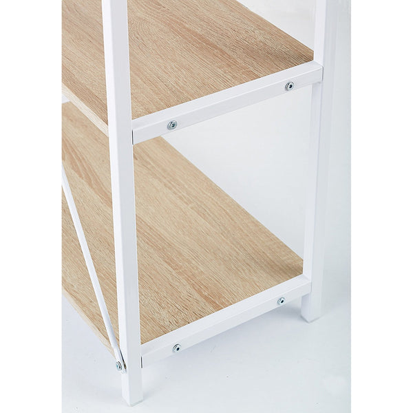 4-Tier Shelves Computer Workstation Desk, Natural Colour - daals