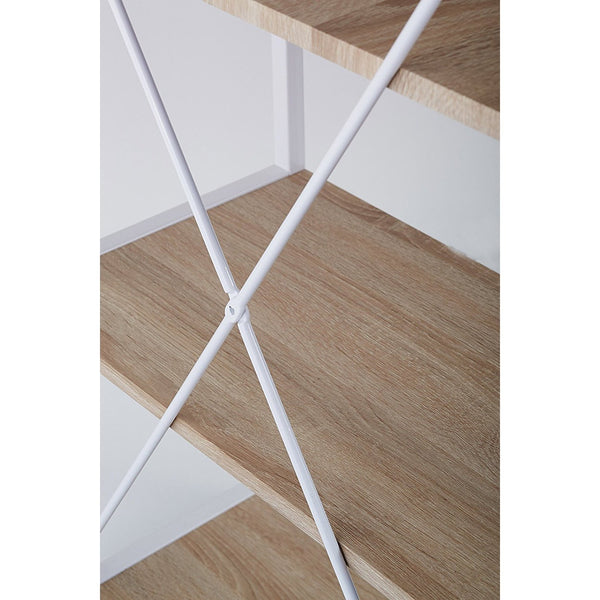 4-Tier Shelves Computer Workstation Desk, Natural Colour - daals