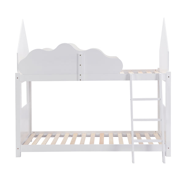 Newton White Solid Wood Kid's Treehouse Bunk Bed