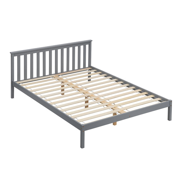 Linnelle Solid Wood Bed Frame in Grey