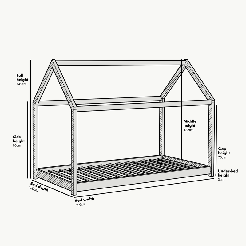 Bethwin Solid Wood Kid's House Bed in White