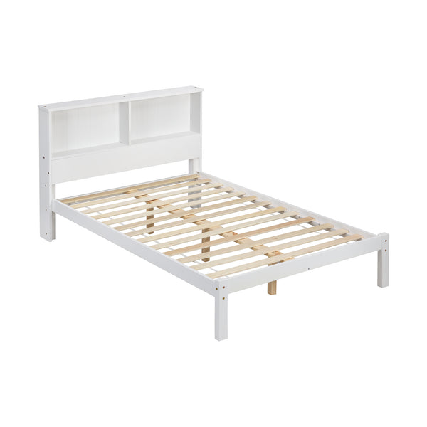 Elgin Wooden Bed Frame with Shelf Headboard daals
