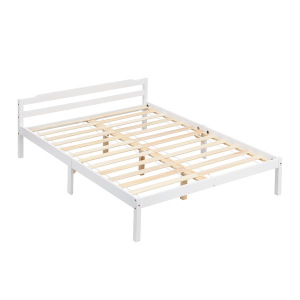 Curran Solid Wood Bed Frame in White UK Sizes