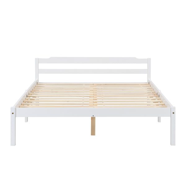 Curran Solid Wood Bed Frame in White UK Sizes