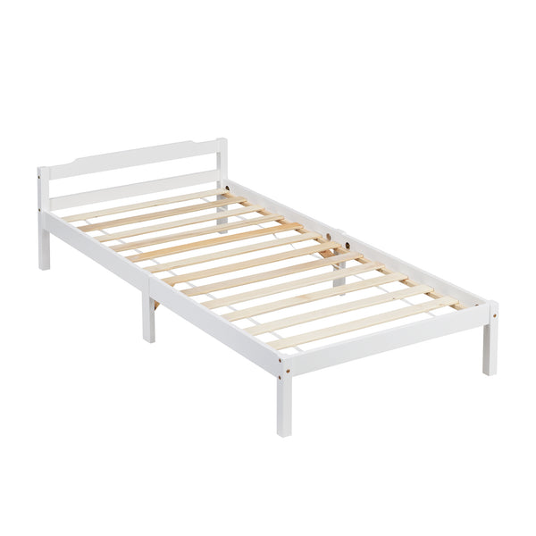 Curran Solid Wood Bed Frame in White UK Sizes
