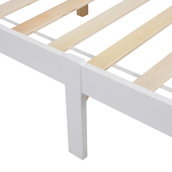 Curran Solid Wood Bed Frame in White UK Sizes