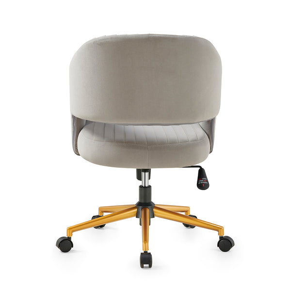 Perce Velvet Swivel Desk Chair Grey