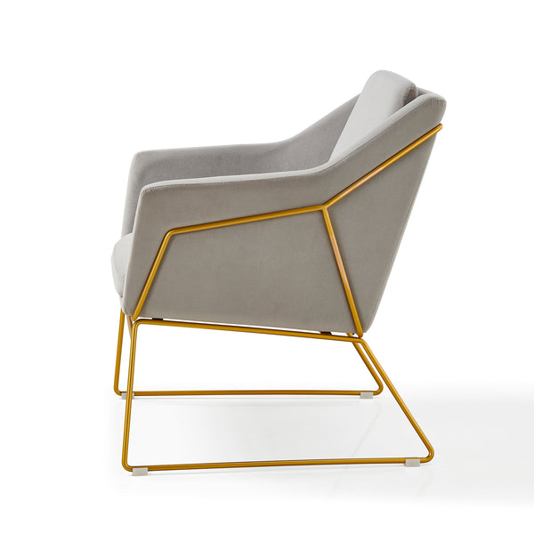Hedy Accent Chair in Grey Velvet