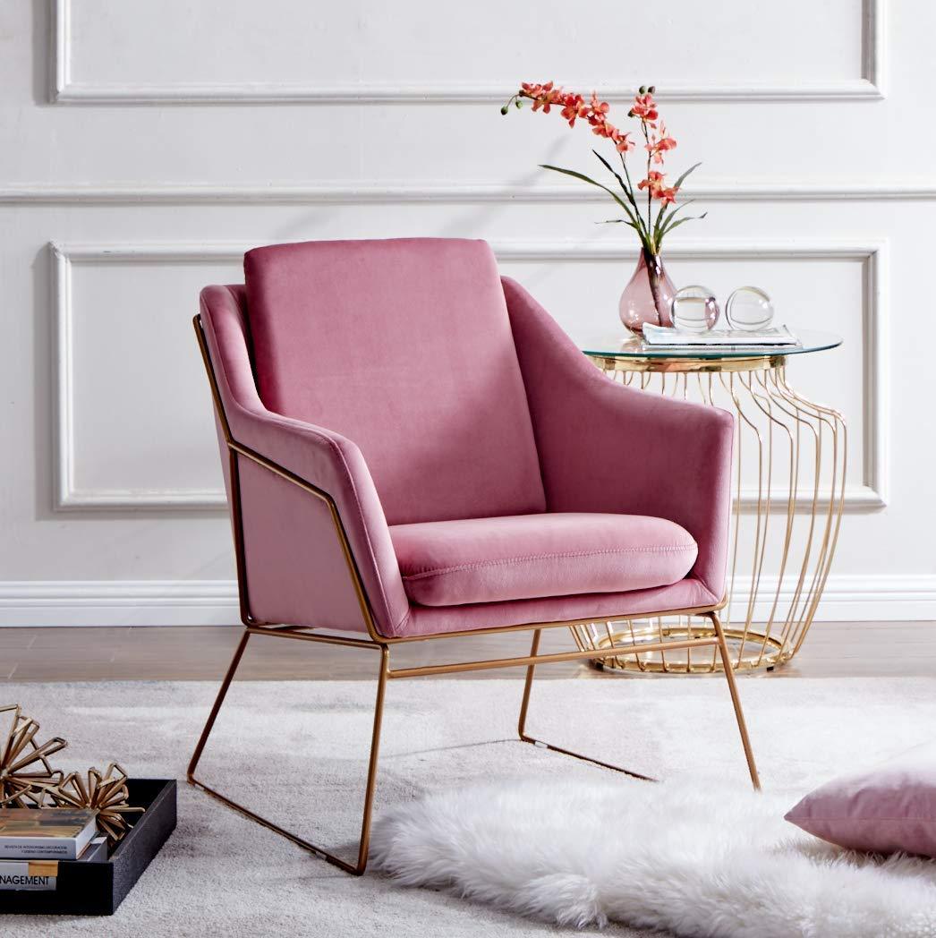 Hedy Accent Chair in Pink Velvet daals