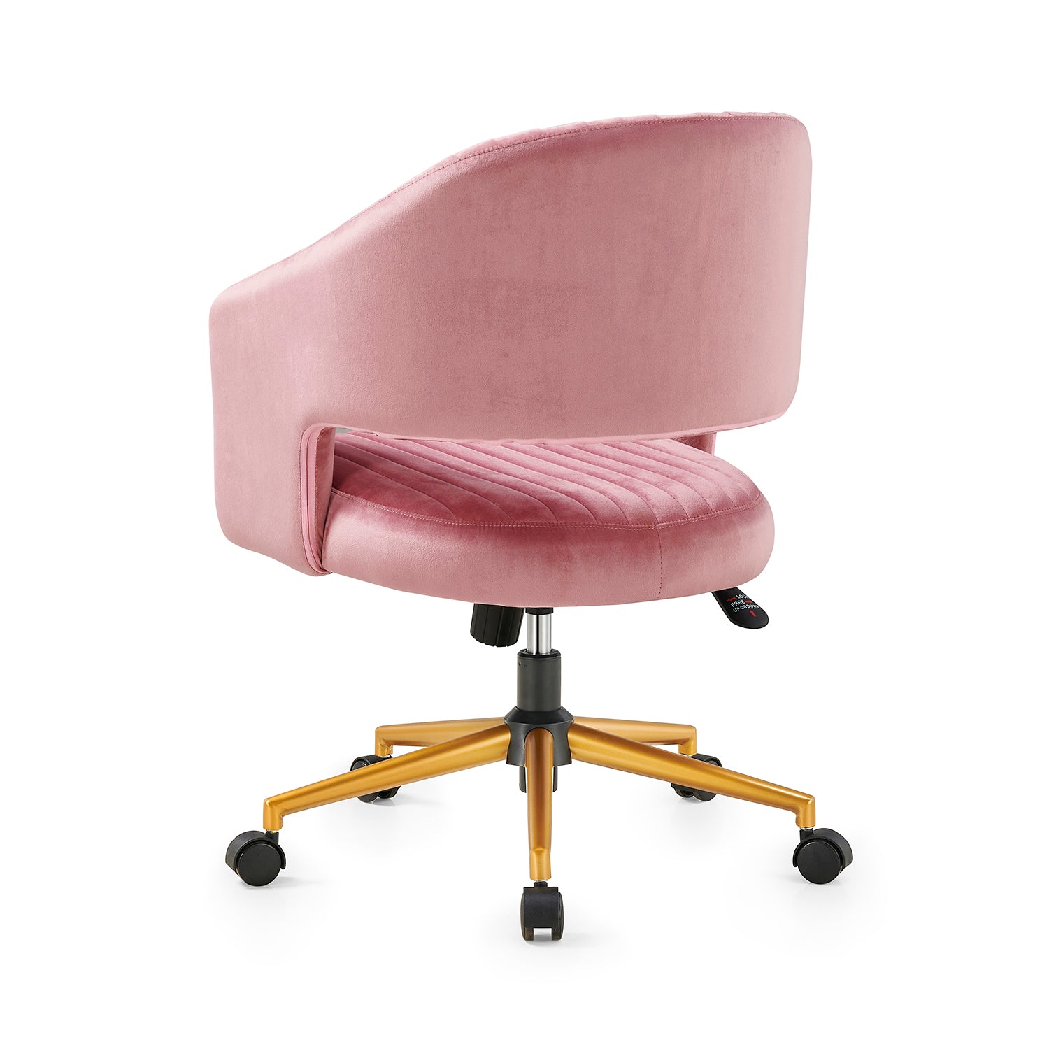 Perce Velvet Swivel Desk Chair Pink