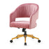 Perce Velvet Swivel Desk Chair Pink