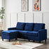 Campbell 3 Seater Sofa with Reversible Chaise in Blue Velvet - daals