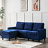 Campbell 3 Seater Sofa with Reversible Chaise in Blue Velvet