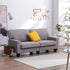 Sherbrook 3 Seater Fabric Sofa with Contrasting Trim in Light Grey Fabric - daals