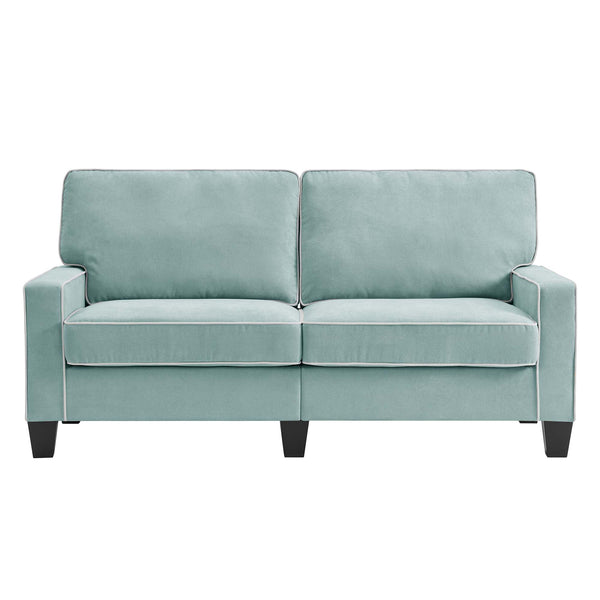Sherbrook Large 2-Seater Mint Brushed Fabric Sofa with Contrasting Piping