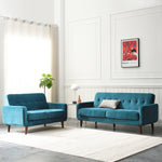 Clarence Sofa in Blue Velvet 2 Seater | daals
