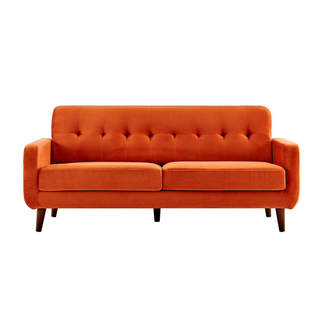 Burnt Orange Velvet Sofa
