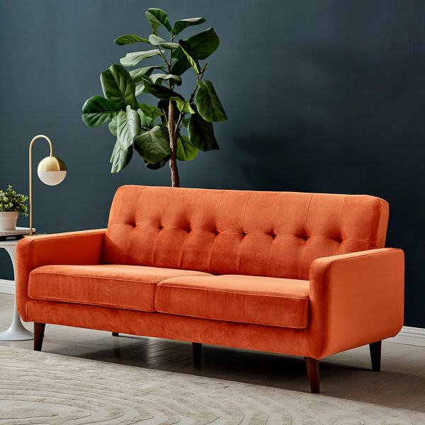 Clarence Sofa Range in Burnt Orange Velvet