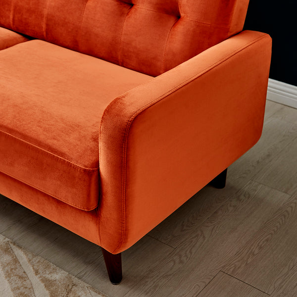 Clarence Sofa Range in Burnt Orange Velvet