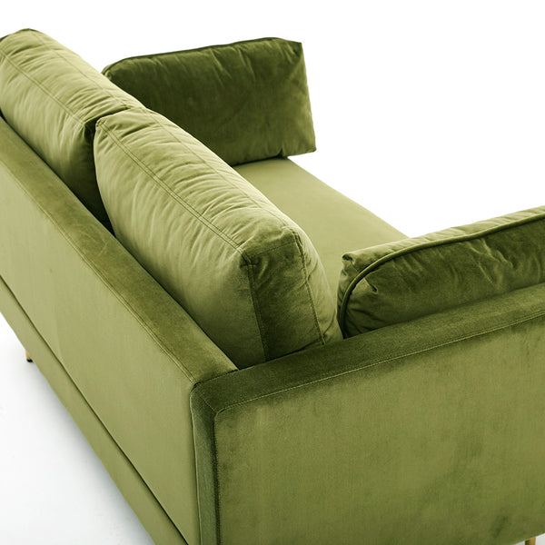Pelham Moss Green Velvet Fabric Sofa