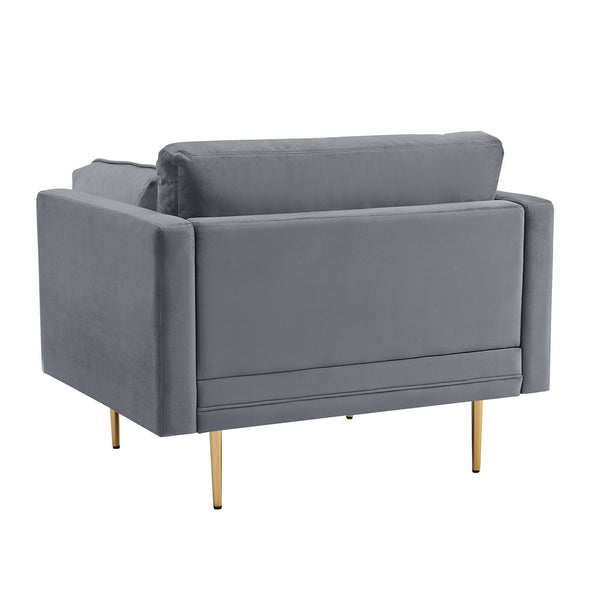 Pelham Grey Velvet Fabric Armchair