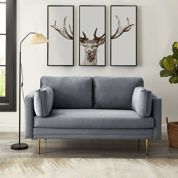 Pelham Grey Velvet Fabric Sofa - daals