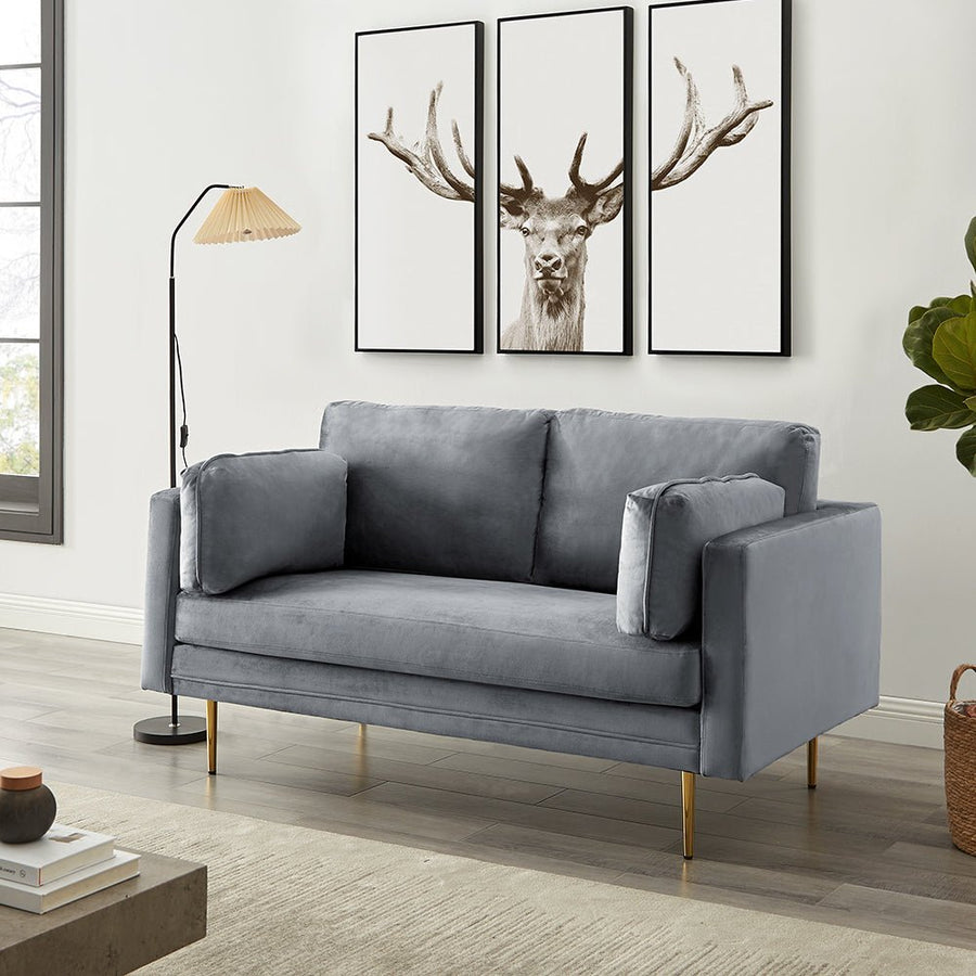 Pelham Grey Velvet Fabric Sofa