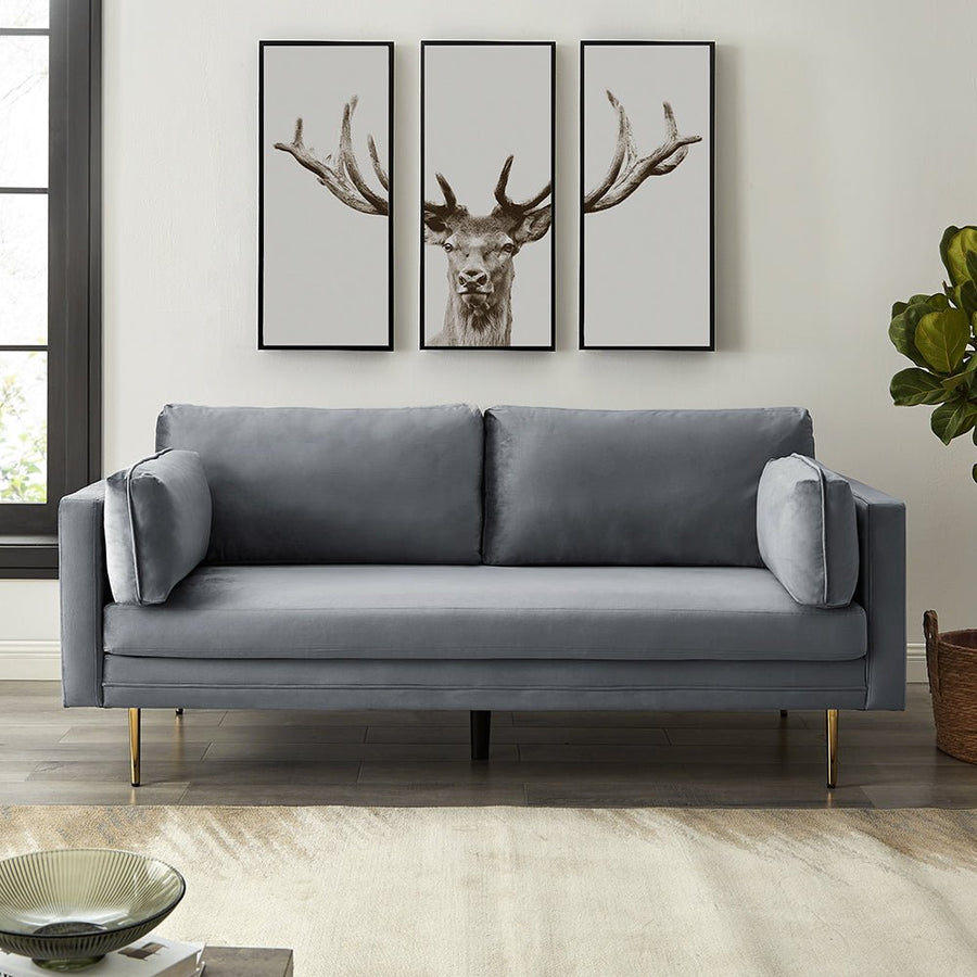 Pelham Grey Velvet Fabric Sofa