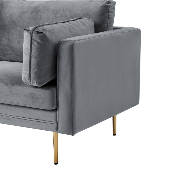Pelham Grey Velvet Fabric Sofa