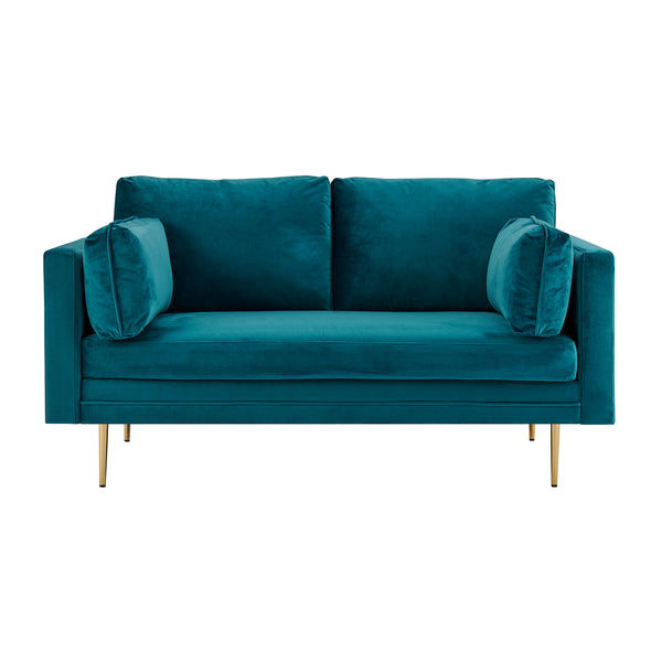 Pelham Teal Blue Velvet Fabric Sofa