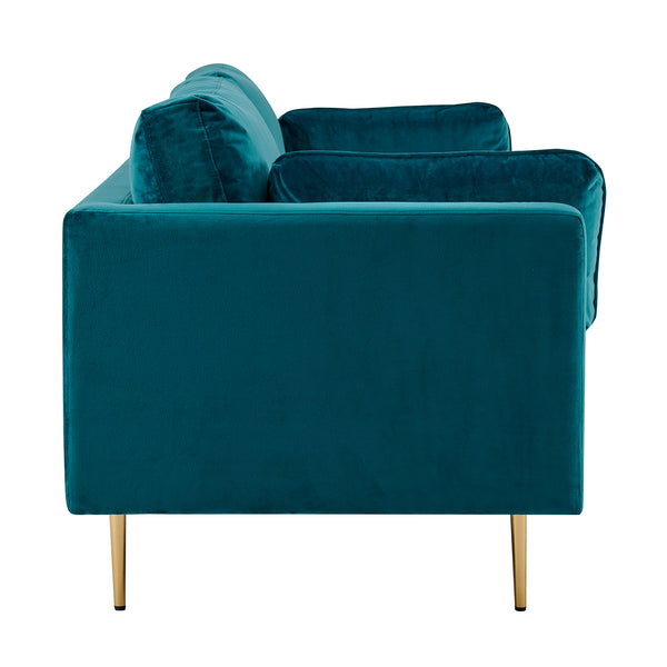 Pelham Teal Blue Velvet Fabric Sofa