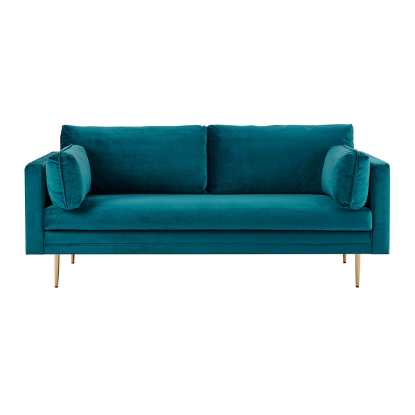 Pelham Teal Blue Velvet Fabric Sofa
