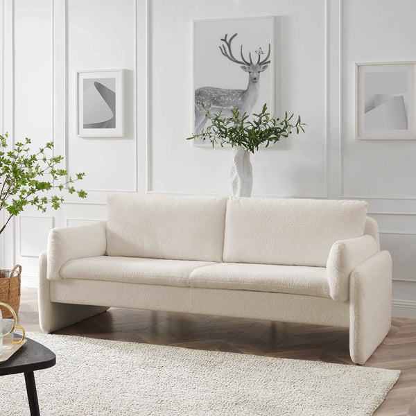 Clapham 3-Seater Ecru Boucle Sofa