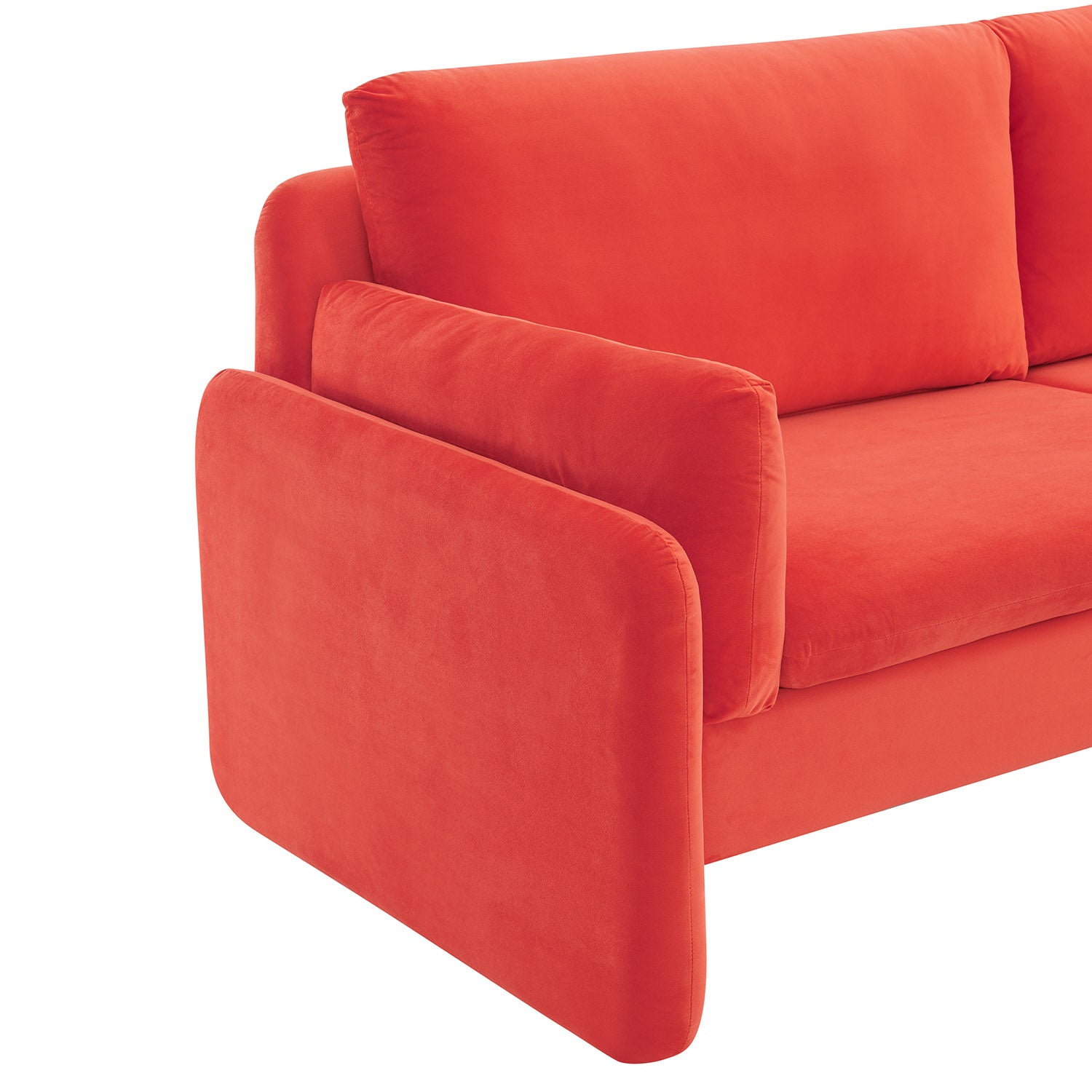 Clapham 2-Seater Flaming Orange Velvet Fabric Sofa
