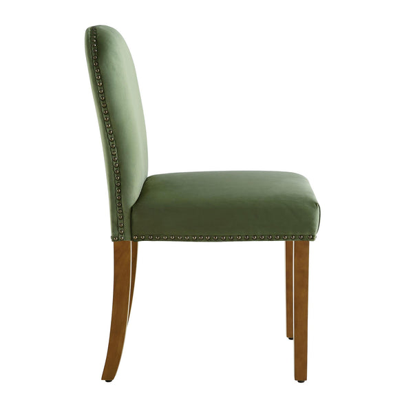 Stanway Set of 2 Moss Green Velvet Dining Chairs daals