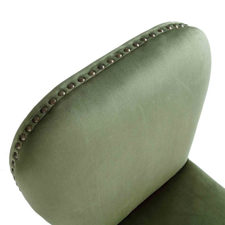 Stanway Set of 2 Moss Green Velvet Dining Chairs daals