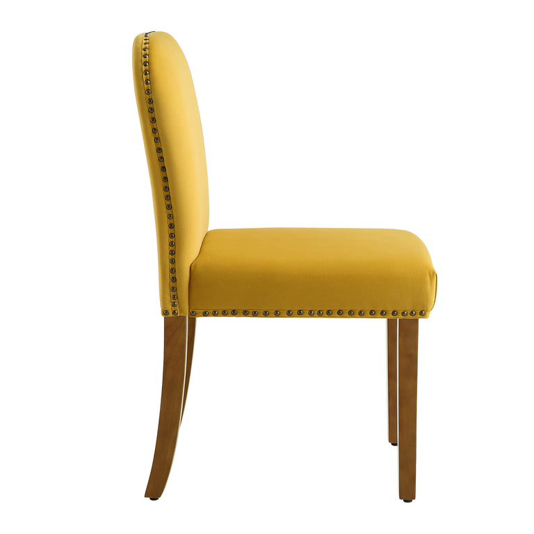 Stanway Set of 2 Mustard Yellow Velvet Dining Chairs daals