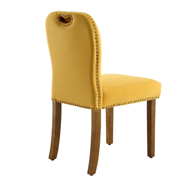 Stanway Set of 2 Mustard Yellow Velvet Dining Chairs daals