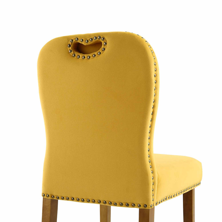 Stanway Set of 2 Mustard Yellow Velvet Dining Chairs daals