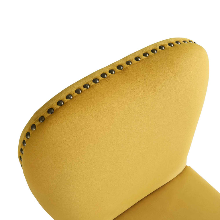 Stanway Set of 2 Mustard Yellow Velvet Dining Chairs daals
