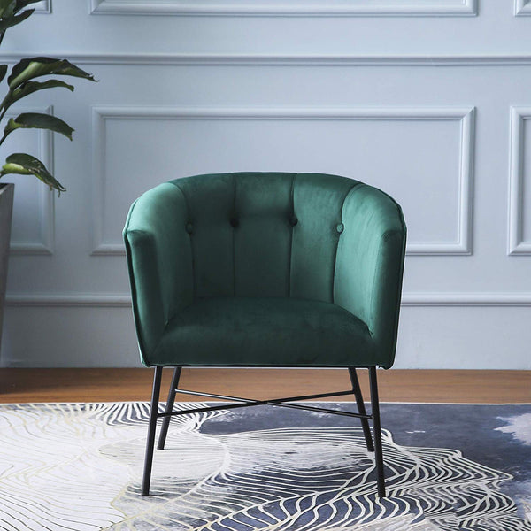 Aurelie Tub Chair in Emerald Green Velvet
