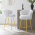 Kylie Set of 2 White Plush Shaggy Faux Fur Bar Stools - daals